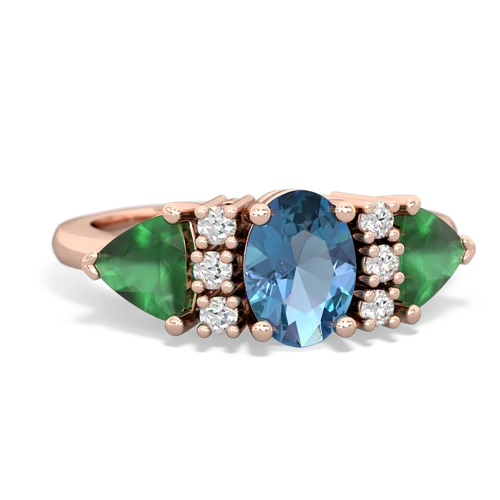 blue topaz-emerald timeless ring