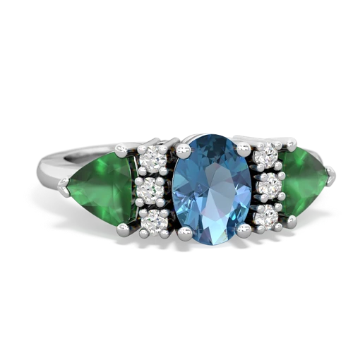 blue topaz-emerald timeless ring