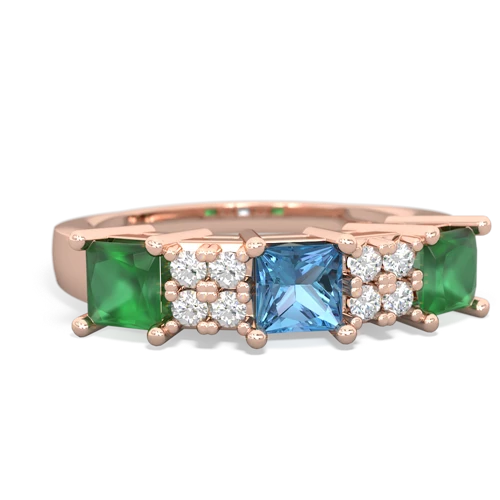 blue topaz-emerald timeless ring