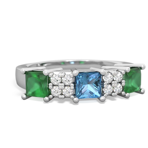 blue topaz-emerald timeless ring