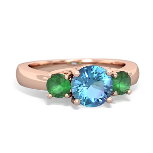 blue topaz-emerald timeless ring