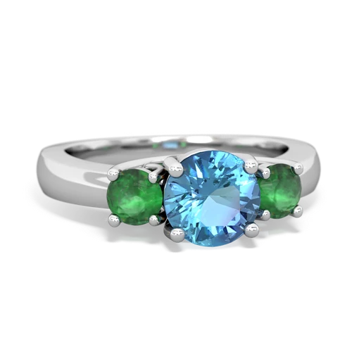 blue topaz-emerald timeless ring