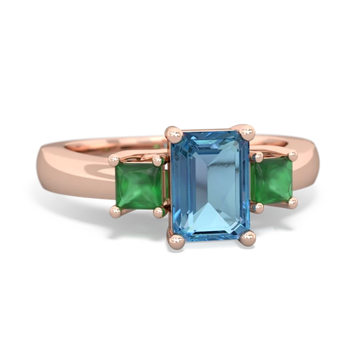 blue topaz-emerald timeless ring