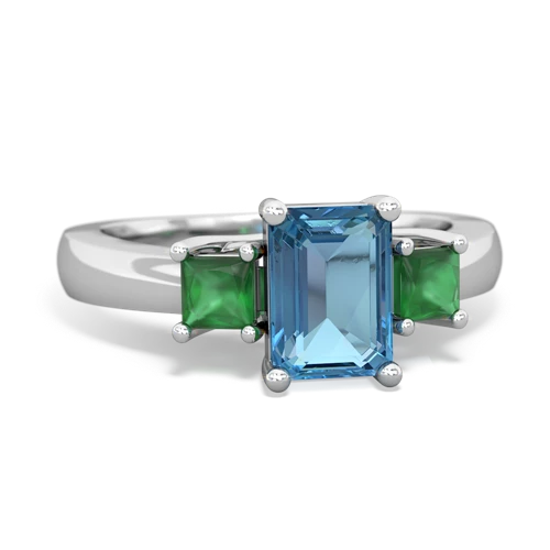 blue topaz-emerald timeless ring