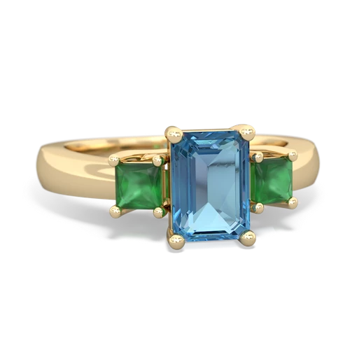 blue topaz-emerald timeless ring