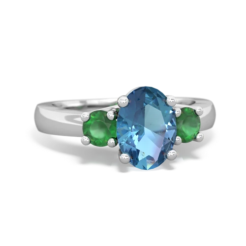 blue topaz-emerald timeless ring