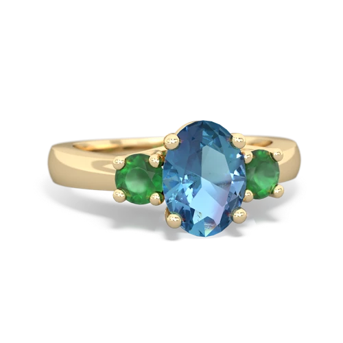 blue topaz-emerald timeless ring