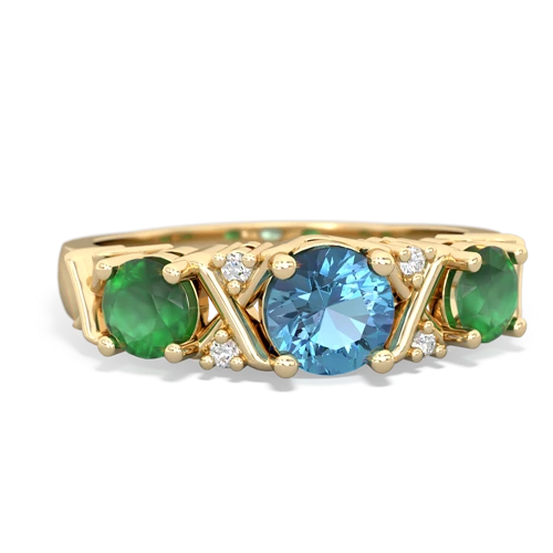 blue topaz-emerald timeless ring