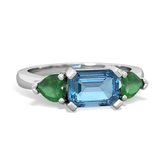 blue topaz-emerald timeless ring