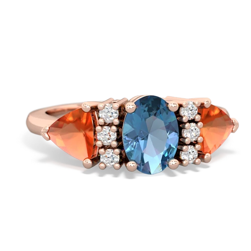 blue topaz-fire opal timeless ring