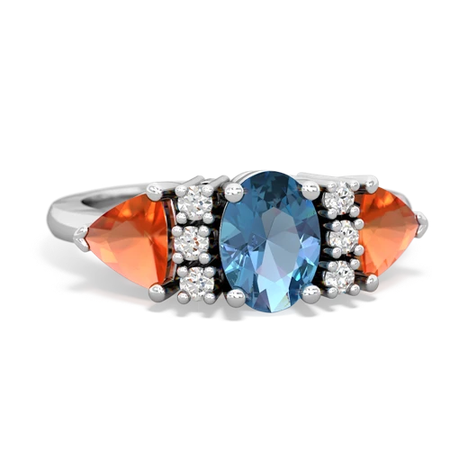 blue topaz-fire opal timeless ring