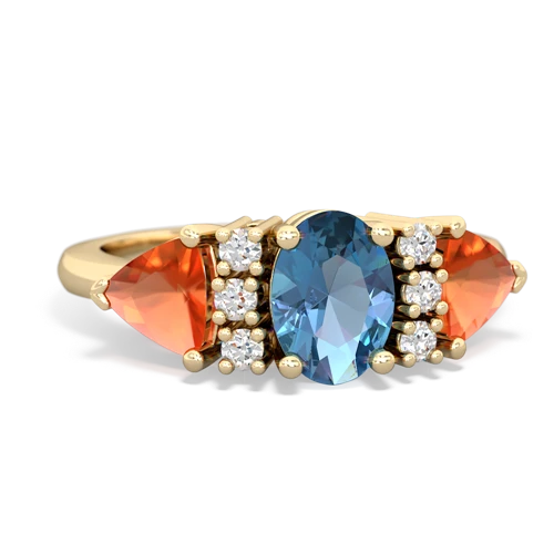 blue topaz-fire opal timeless ring