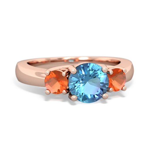 blue topaz-fire opal timeless ring