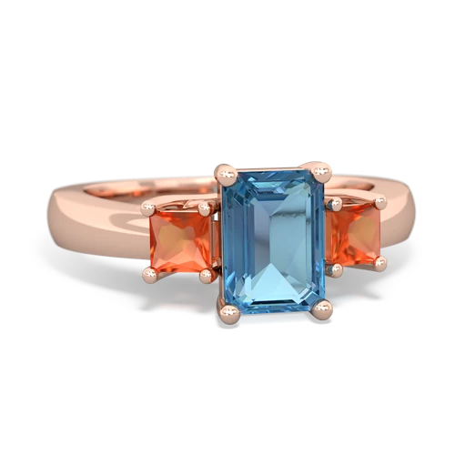 blue topaz-fire opal timeless ring