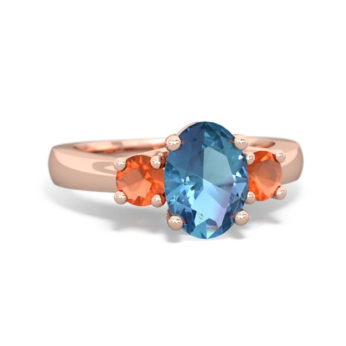 blue topaz-fire opal timeless ring