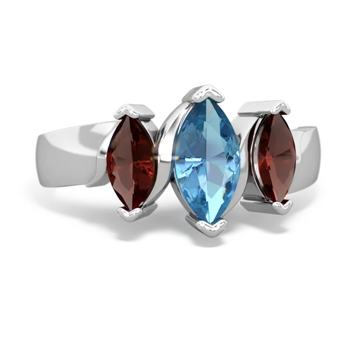 blue topaz-garnet keepsake ring