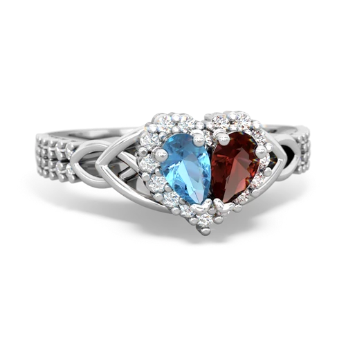 blue topaz-garnet keepsake engagement ring