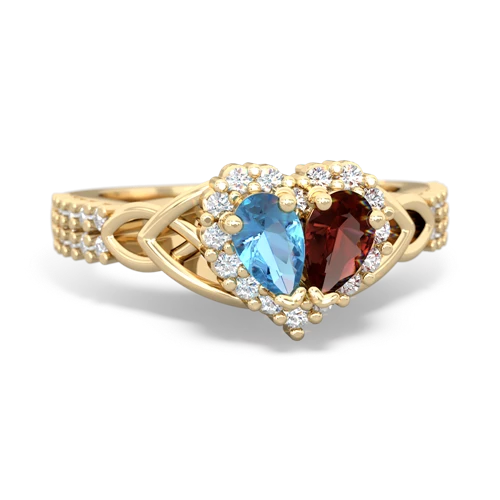 blue topaz-garnet keepsake engagement ring