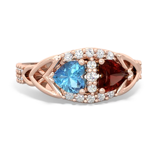 blue topaz-garnet keepsake engagement ring