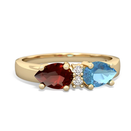 blue topaz-garnet timeless ring