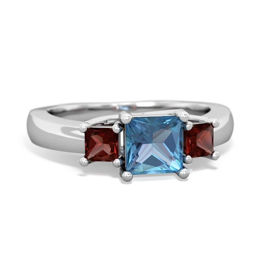 blue topaz-garnet timeless ring