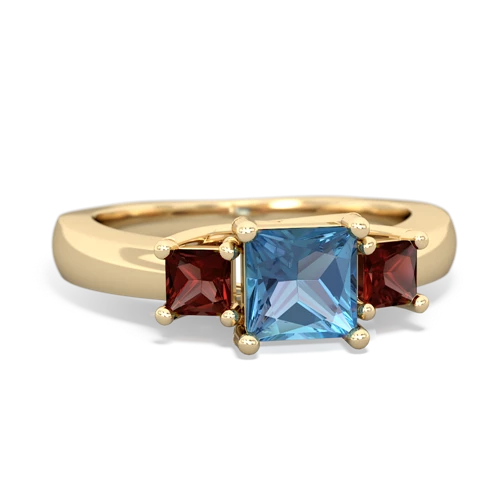 blue topaz-garnet timeless ring