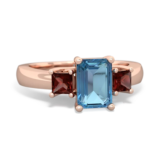 blue topaz-garnet timeless ring