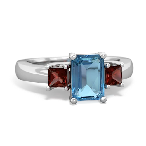 blue topaz-garnet timeless ring