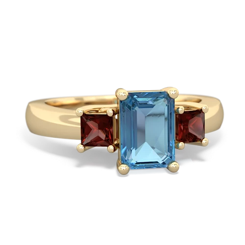 blue topaz-garnet timeless ring