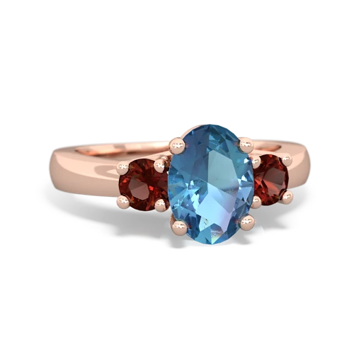 blue topaz-garnet timeless ring