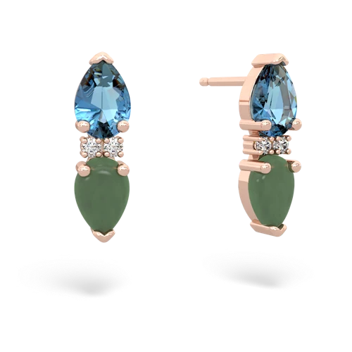 blue topaz-jade bowtie earrings