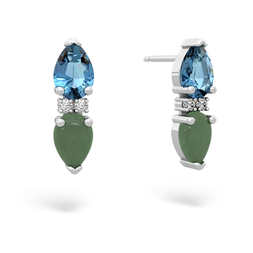 blue topaz-jade bowtie earrings