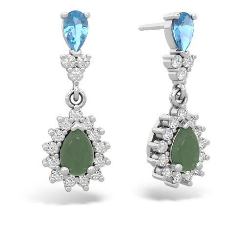 blue topaz-jade dangle earrings