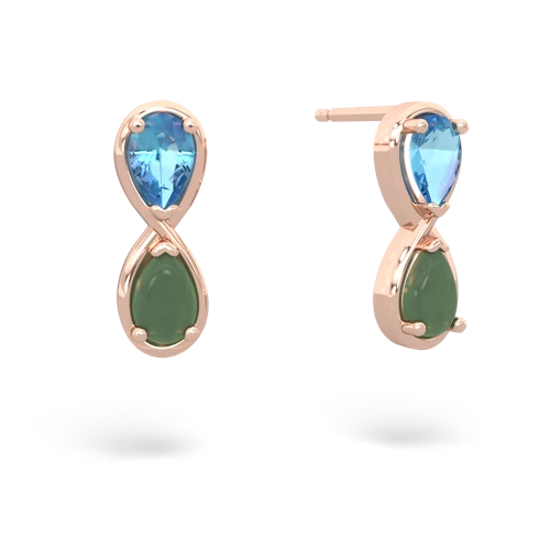blue topaz-jade infinity earrings