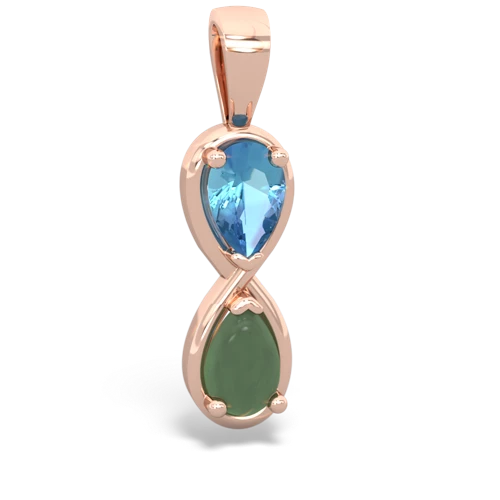 blue topaz-jade infinity pendant