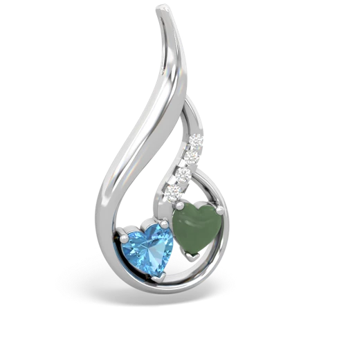blue topaz-jade keepsake swirl pendant