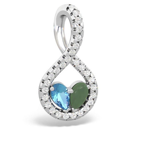 blue topaz-jade pave twist pendant