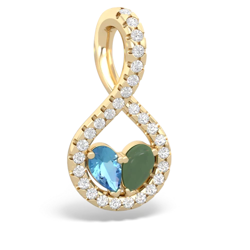 blue topaz-jade pave twist pendant