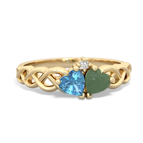 blue topaz-jade celtic braid ring