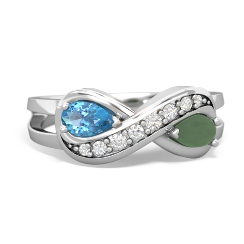 blue topaz-jade diamond infinity ring