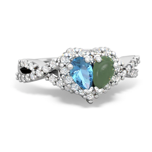 blue topaz-jade engagement ring