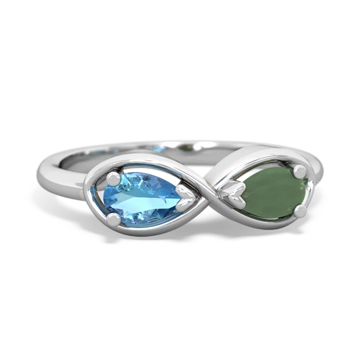 blue topaz-jade infinity ring