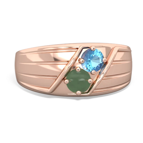 blue topaz-jade mens ring