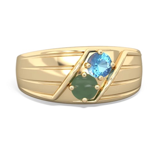 blue topaz-jade mens ring