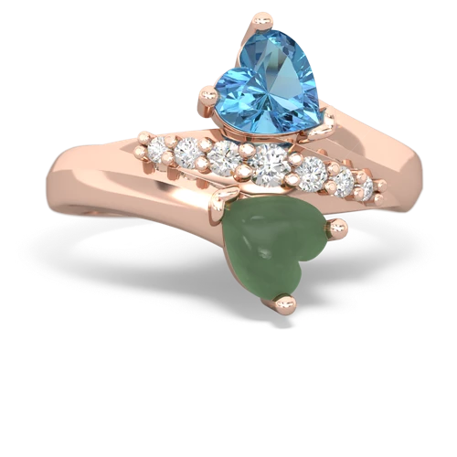 blue topaz-jade modern ring