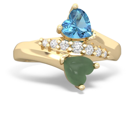 blue topaz-jade modern ring