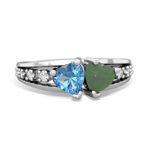 blue topaz-jade modern ring