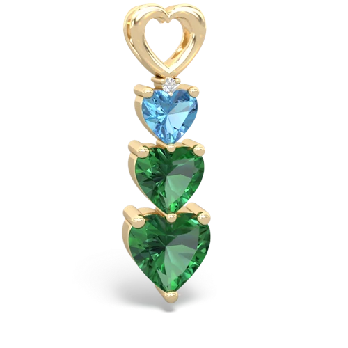 Blue Topaz Genuine Swiss Blue Topaz with Lab Created Emerald and Genuine Garnet Past Present Future pendant Pendant