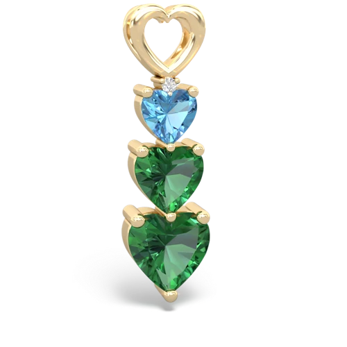 Blue Topaz Genuine Swiss Blue Topaz with Lab Created Emerald and Genuine Pink Tourmaline Past Present Future pendant Pendant