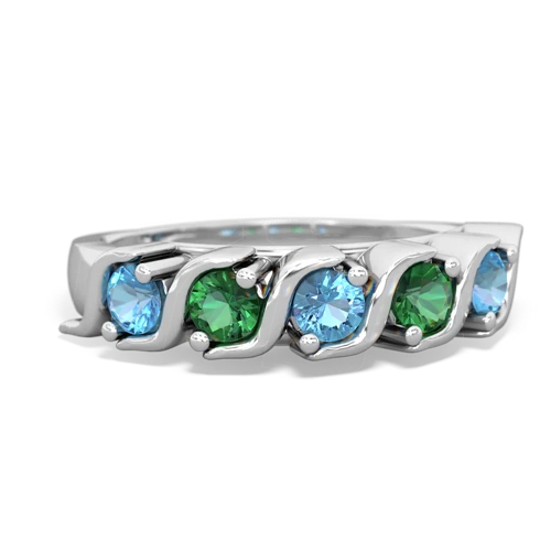 blue topaz-lab emerald timeless ring